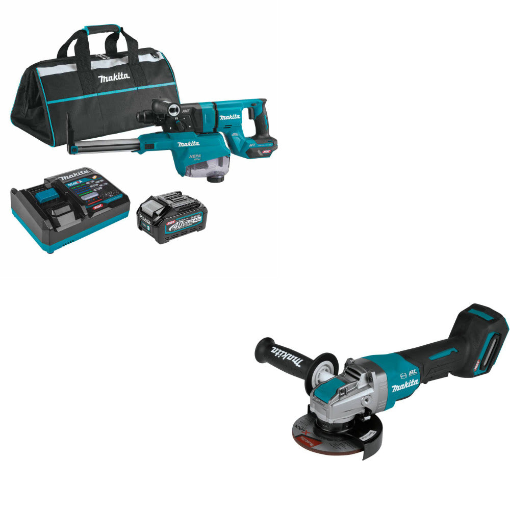 Makita GRH07M1W 40V Max XGT Rotary Hammer Kit W/ FREE GAG13Z 40V Grinder, Bare