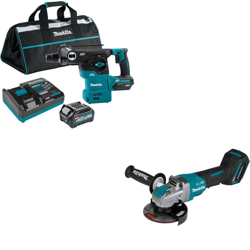 Makita GRH08M1 40V Max XGT 1-3/16" Rotary Hammer Kit W/ FREE GAG13Z 40V Grinder