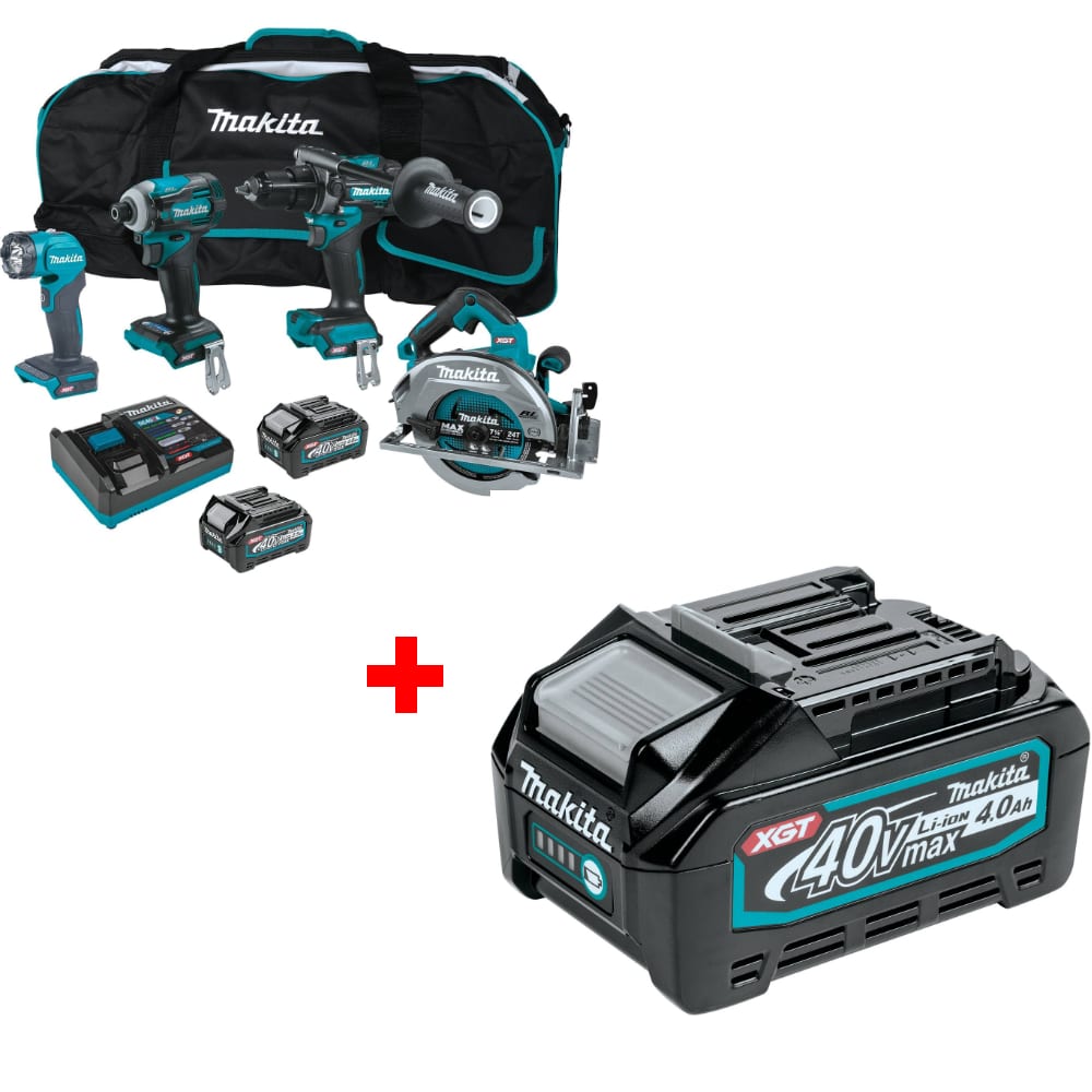 Makita GT400M1D1 40V Max XGT® 4-Pc. Combo Kit w/ FREE BL4040 40V Max XGT Battery