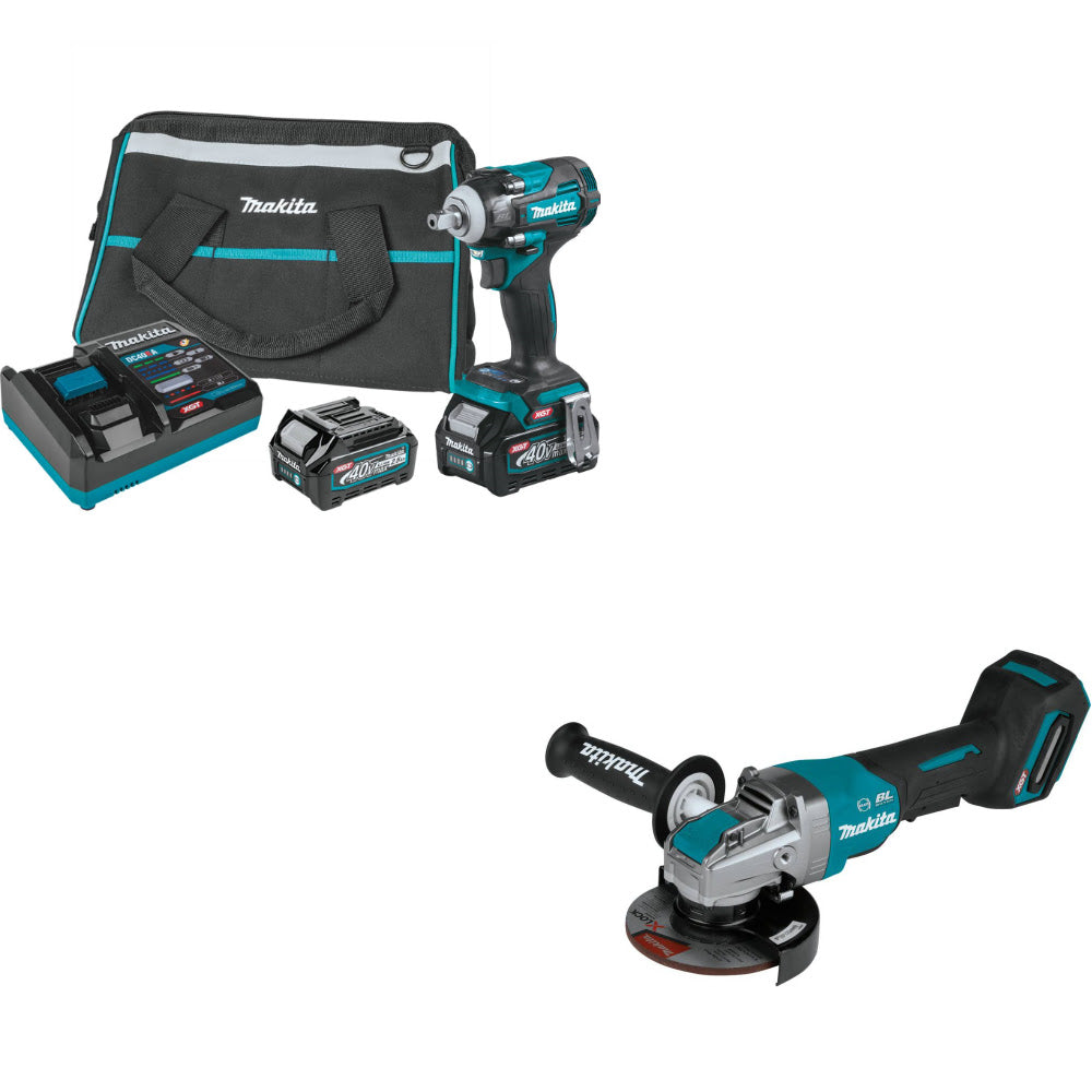 Makita GWT05D 40V Max XGT Impact Wrench Kit W/ FREE GAG13Z 40V Grinder, Bare