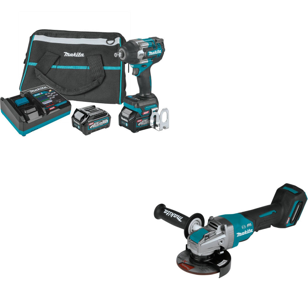 Makita GWT07D 40V Max XGT Impact Wrench Kit W/ FREE GAG13Z 40V Grinder, Bare