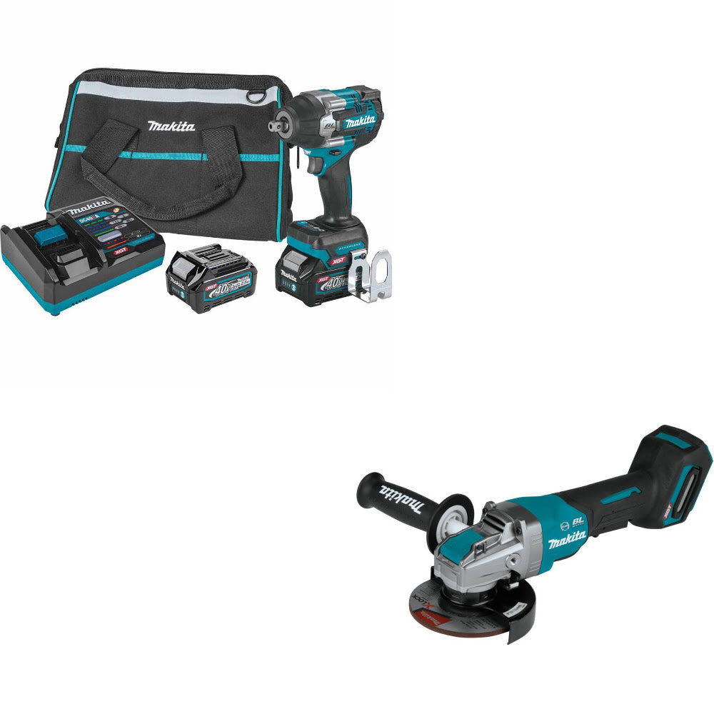 Makita GWT08D 40V Max XGT 1/2" Impact Wrench Kit W/ FREE GAG13Z 40V Grinder