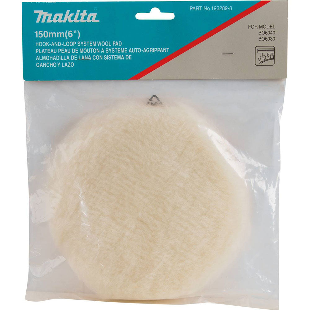 Makita 199424-6 6" Round Hook and Loop Wool Polishing Pad - 2