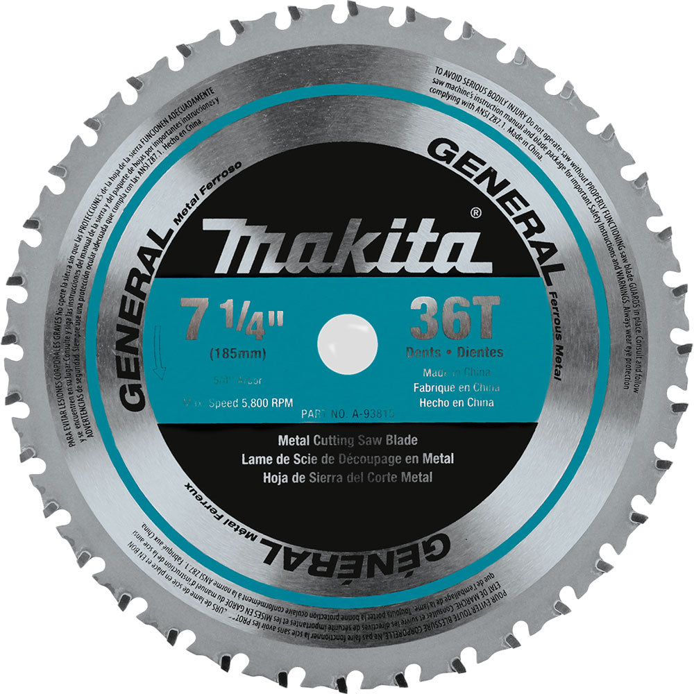 Makita A-93815 7-1/4" 36T CERMET Tipped Saw Blade, Ferrous Metal