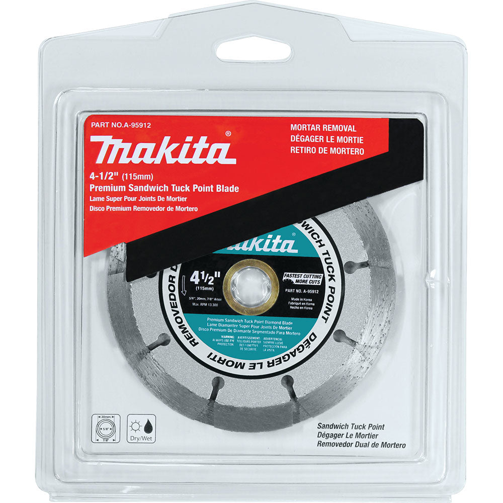 Makita A-95912 4-1/2" Dual Sandwich Diamond Tuck Point Blade - 2