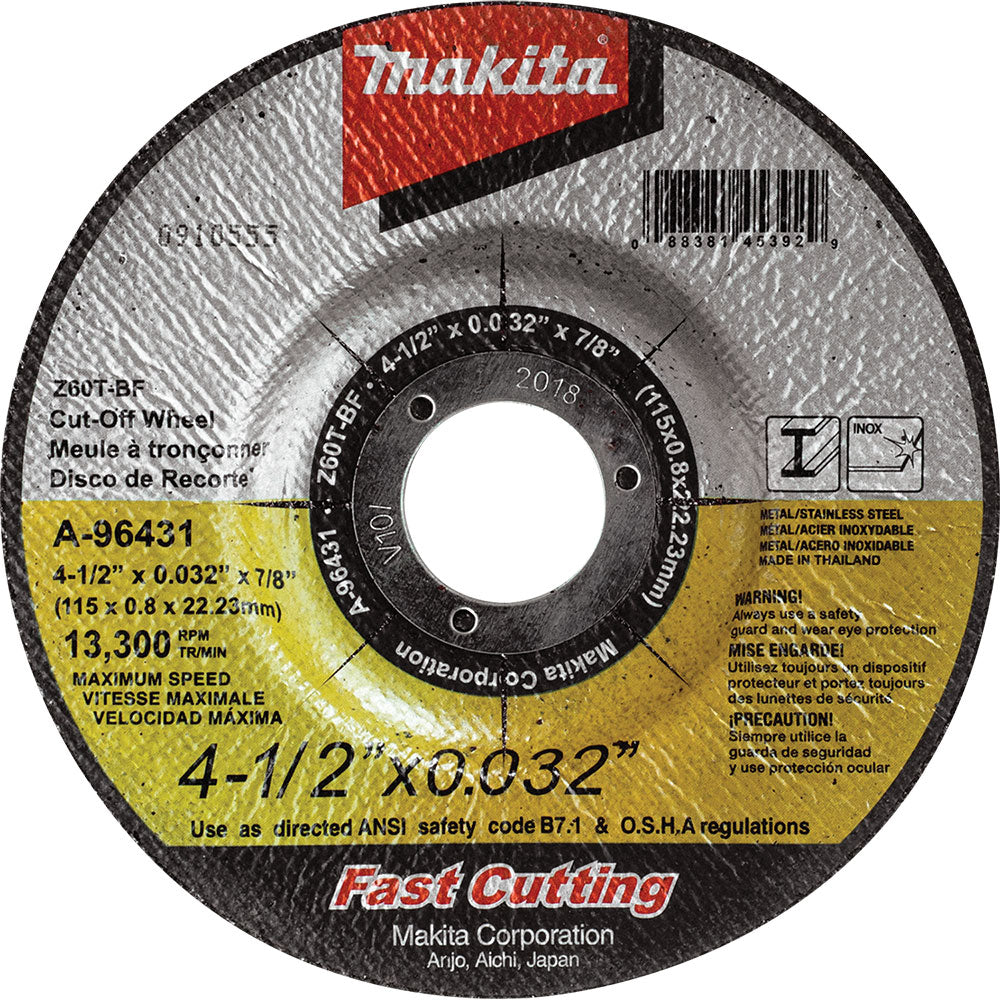 Makita A-96431 4-1/2" x .032" x 7/8" Depressed Center Cut-Off Wheel