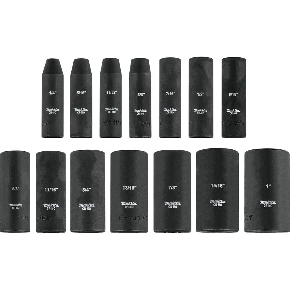 Makita A-99655 14 Piece 3/8" Drive Deep Well Impact Socket Set - 2