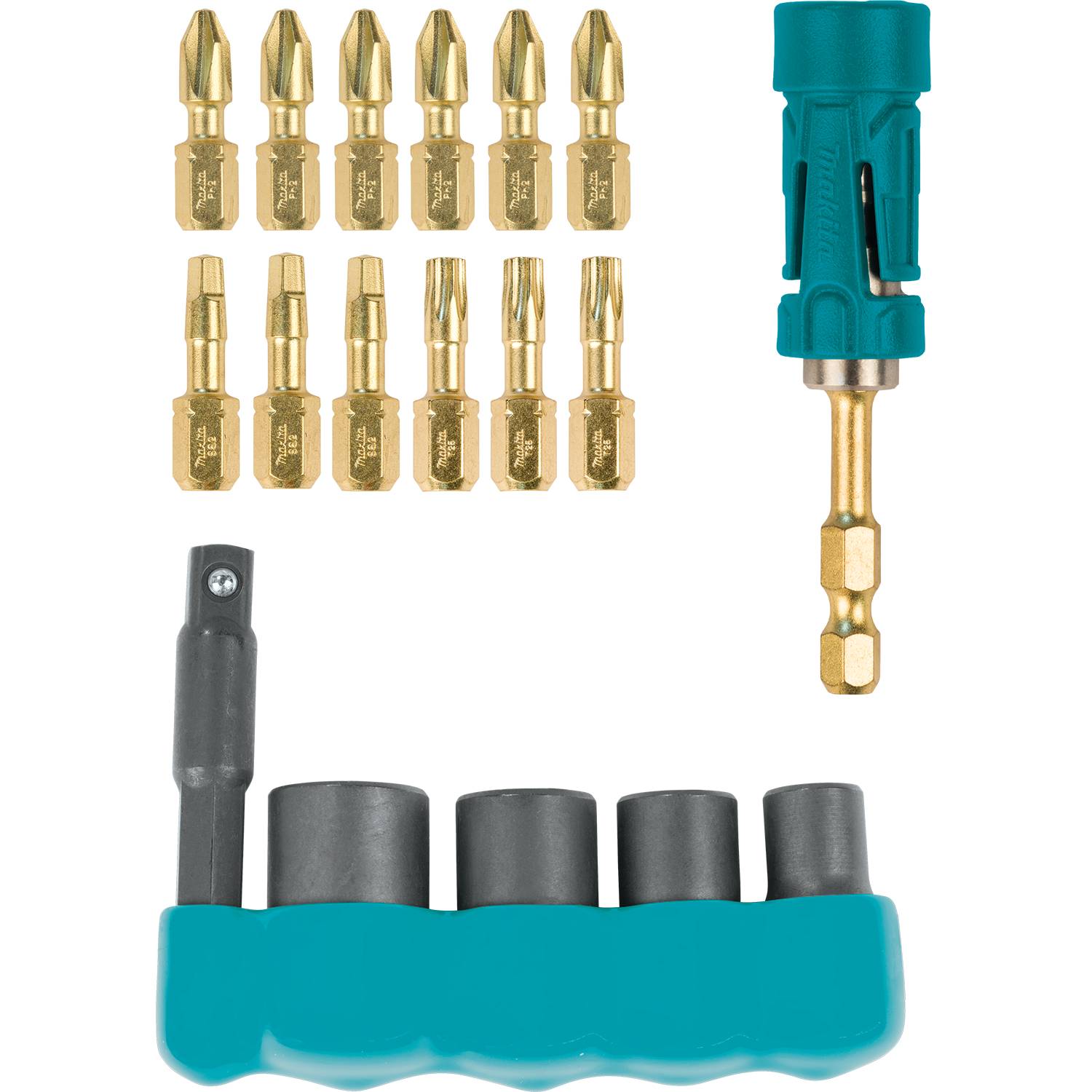 Makita B-53970 Impact GOLD 18 Piece Magnetic Insert Bit and Socket Set