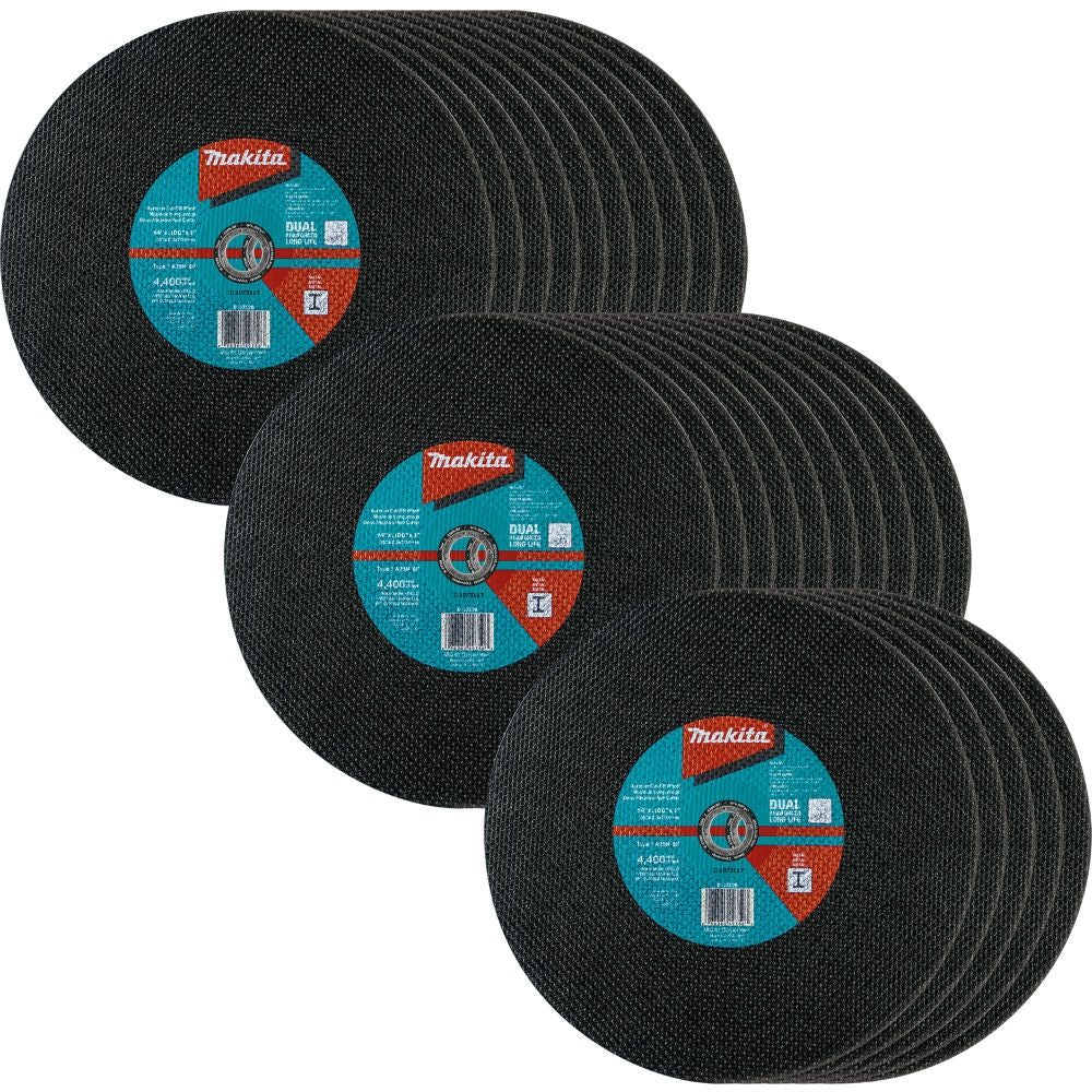 Makita B-57598-25 14" x 1" x 3/32" Abrasive Cut-Off Wheel, 25 Pack