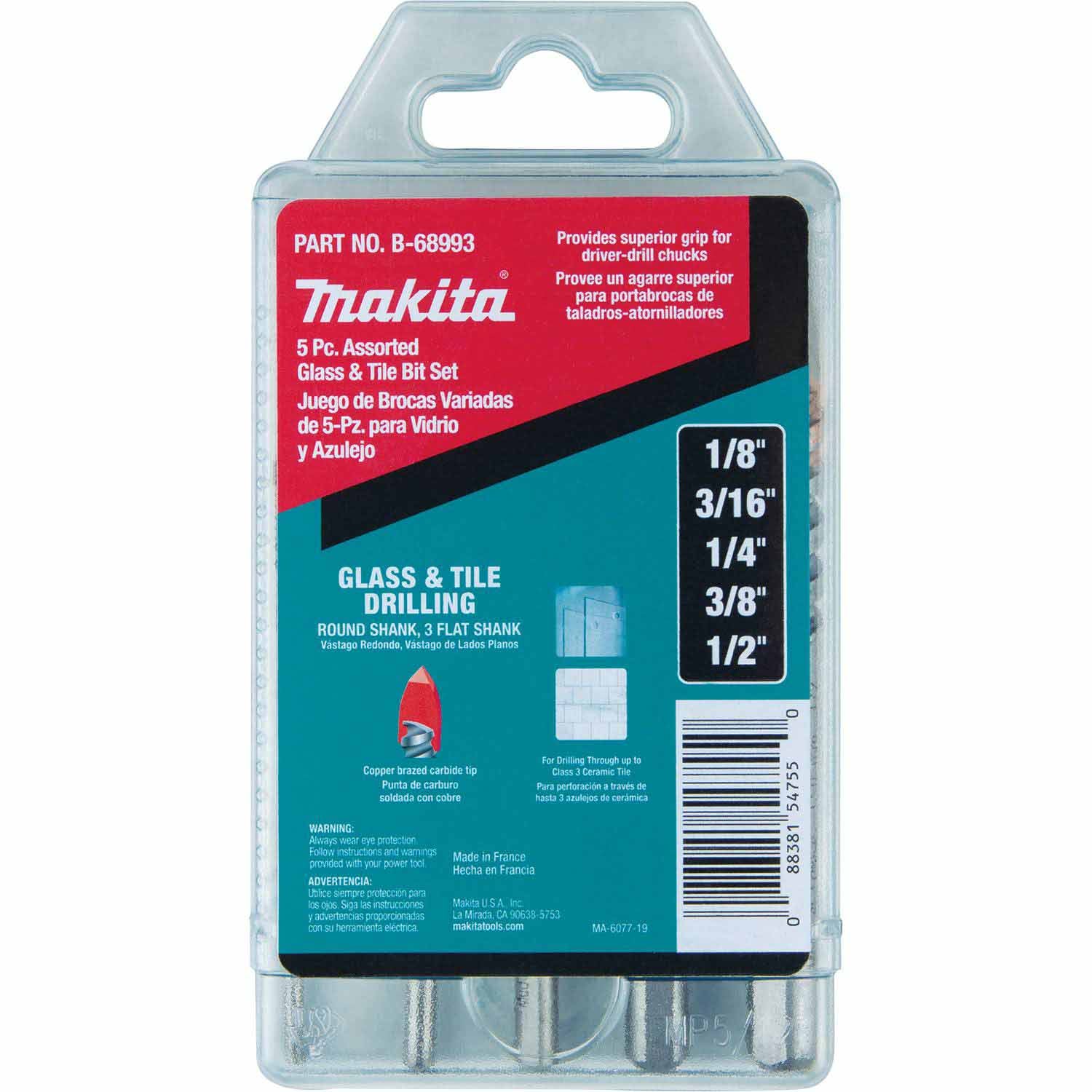 Makita B-68993 5 Pc. Assorted Glass and Tile Bit Set - 2