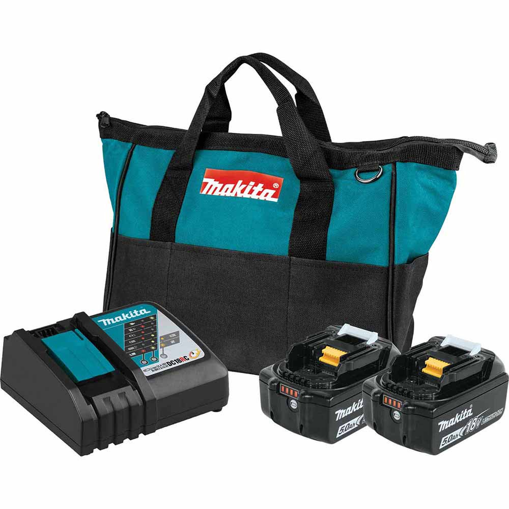 Makita BL1850BDC2 18V LXT Lithium-Ion Battery and Rapid Optimum Charger Starter Pack (5.0Ah)