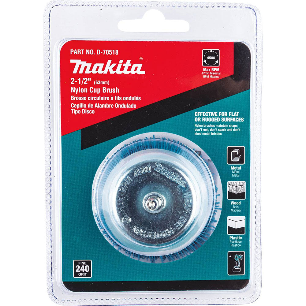 Makita D-70518 2-1/2" Nylon Cup Brush, Fine, 240 Grit - 2