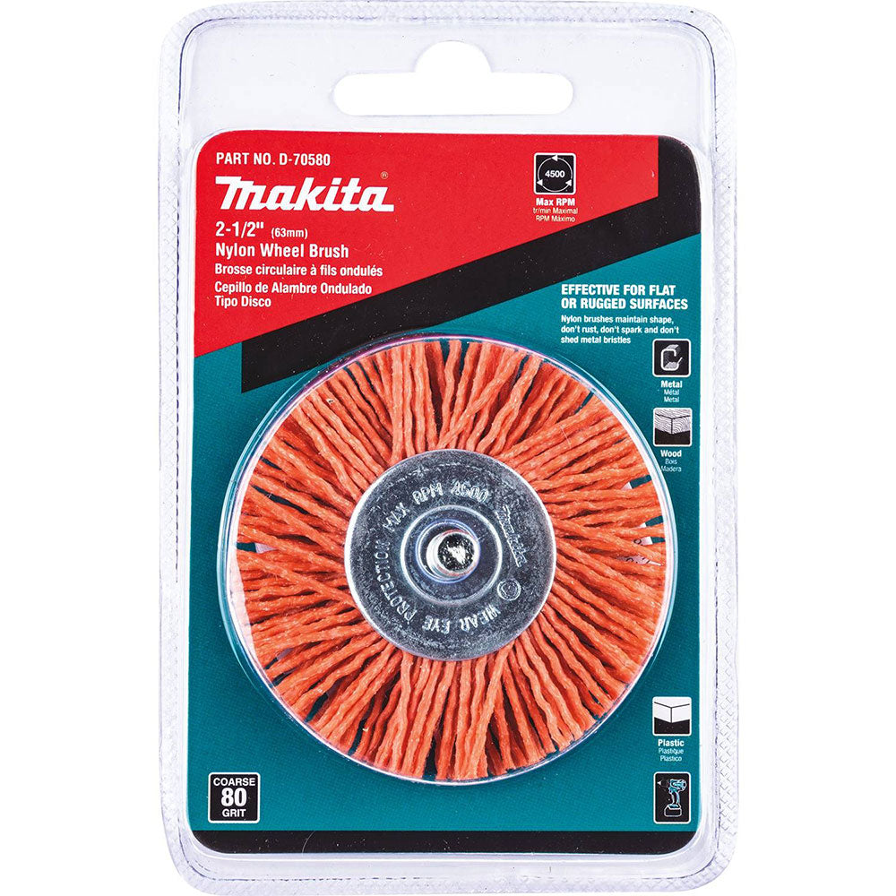 Makita D-70580 2-1/2" Nylon Wheel Brush, Coarse, 80 Grit - 2