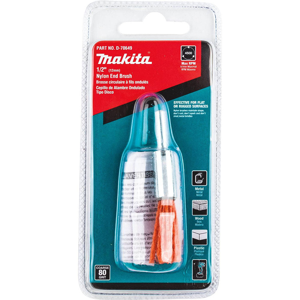 Makita D-70649 1/2" Nylon End Brush, Coarse, 80 Grit - 2