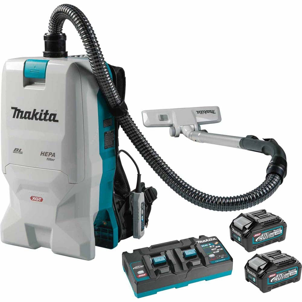 Makita GCV08PM 40V max XGT Brushless Cordless 6 Quart HEPA Filter Backpack Dry Vacuum Kit (4.0Ah)