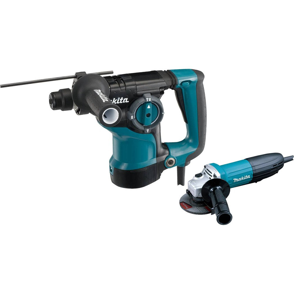 Makita HR2811FX 1-1/8" Rotary Hammer, SDS-PLUS, 3-mode, 4-1/2" Angle Grinder