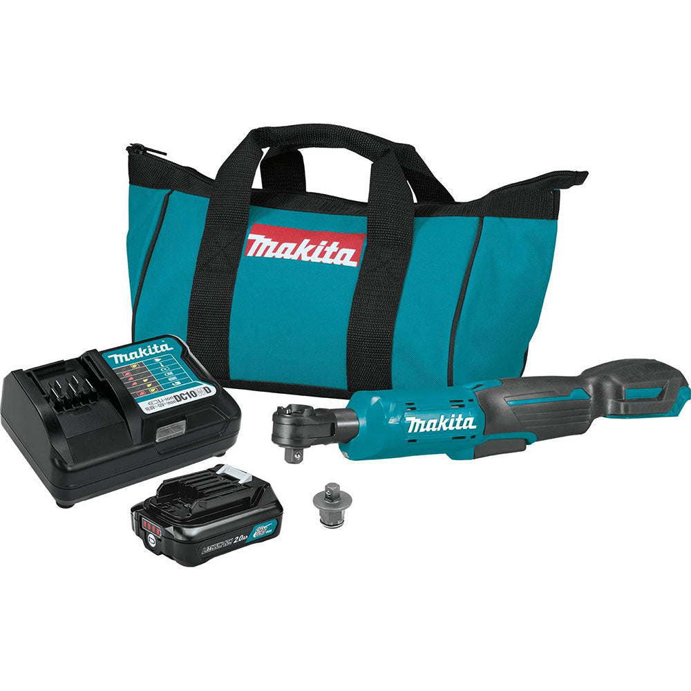 Makita RW01R1 12V max CXT 3/8" / 1/4" Square Drive Ratchet Kit (2.0Ah)