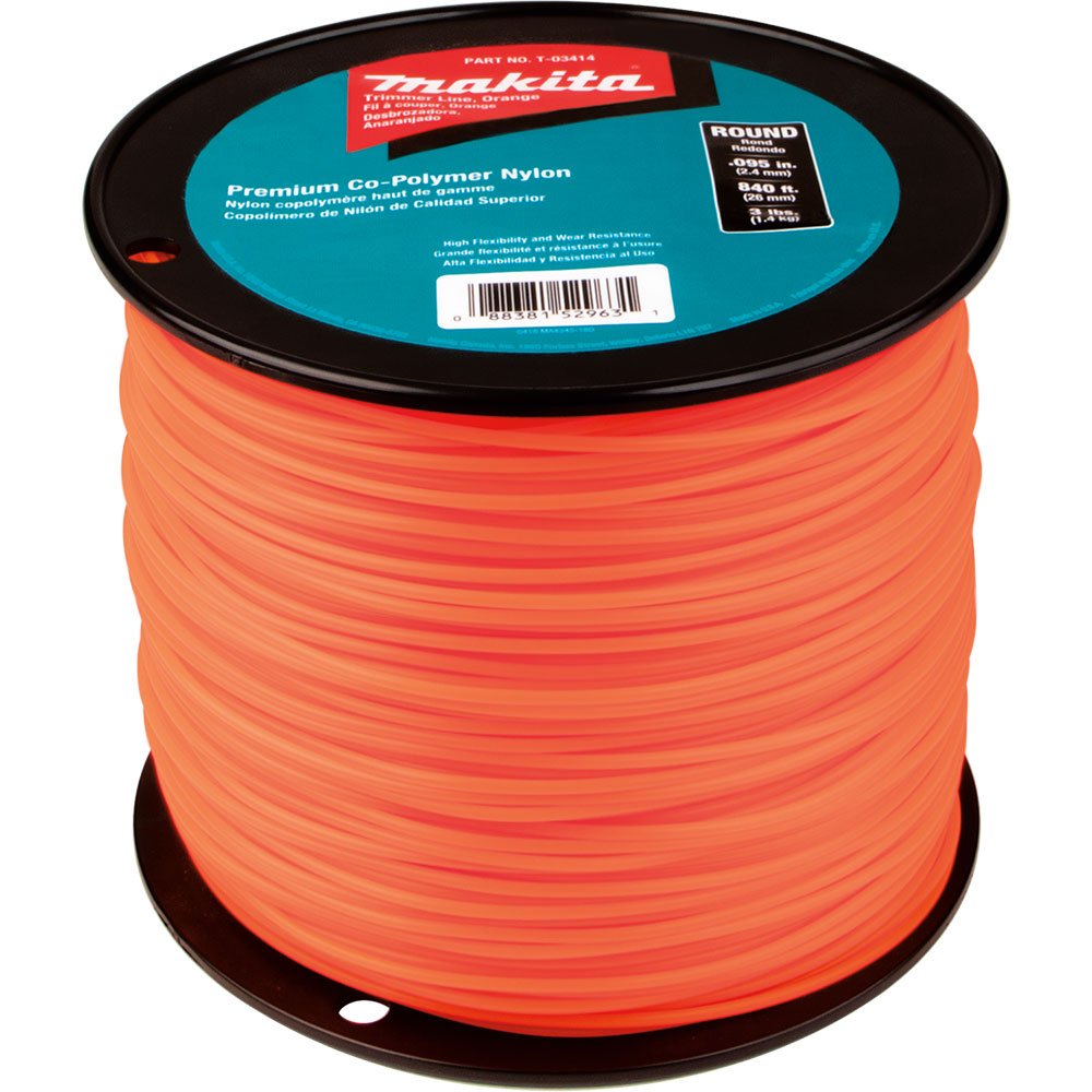 Makita T-03414 Round Trimmer Line, 0.095", Orange, 840', 3 lbs.