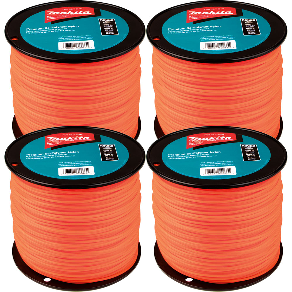 Makita T-03735 Round Trimmer Line, 0.095", Orange, 840', 3 lbs., 4/pk