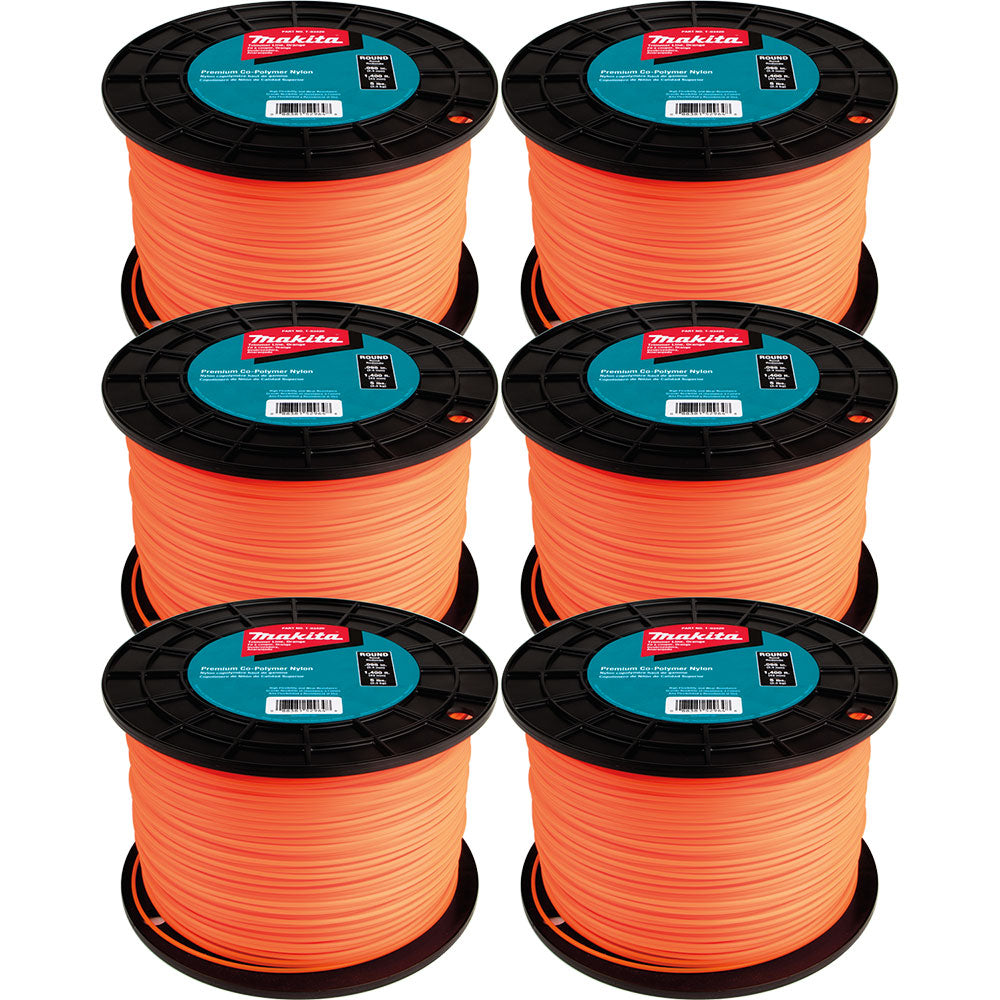 Makita T-03741 Round Trimmer Line, 0.095", Orange, 1,400', 5 lbs., 6/pk