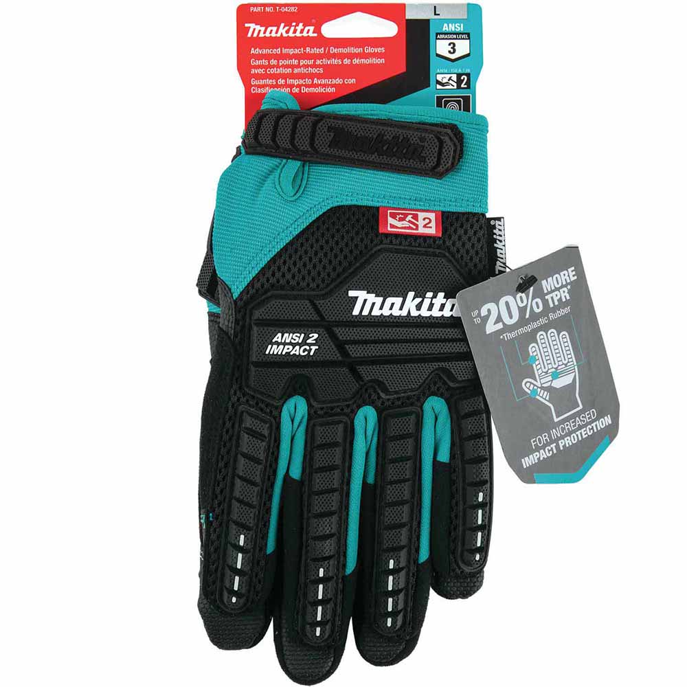 Makita T-04282 Advanced ANSI 2 Impact-Rated Demolition Gloves (Large) - 2