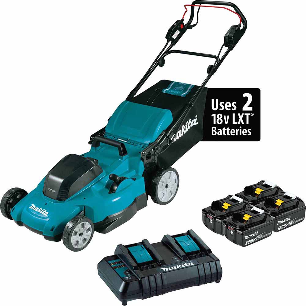 Makita XML14CT1 36V (18V X2) LXT 19" Self-Propelled Lawn Mower Kit with 4 Batteries (5.0Ah)