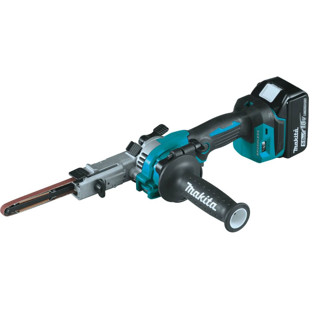 Makita XSB01TJ 18V LXT Lithium-Ion Brushless Cordless 3/8" x 21" Detail Belt Sander Kit, Bag (5.0Ah) - 2