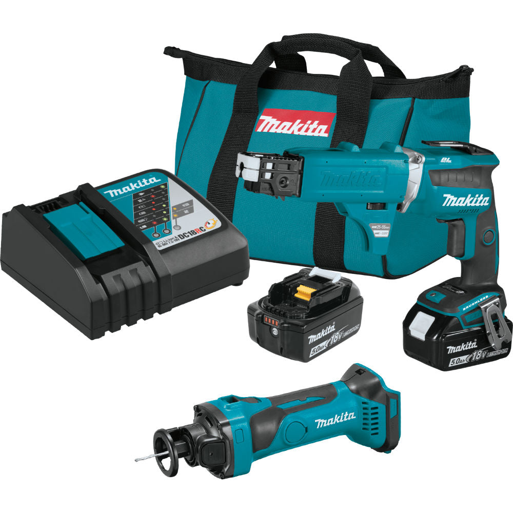 Makita XT255TX2 18V LXT Cordless Drywall 2-Pc. Combo Kit