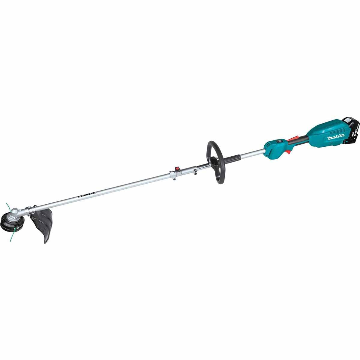 Makita XUX02SM1X2 18V LXT® Lithium-Ion Brushless Cordless Couple Shaft Power Head Kit w/ 13" String Trimmer & 20" Articulating Hedge Trimmer Attachments, with one battery (4.0Ah) - 2