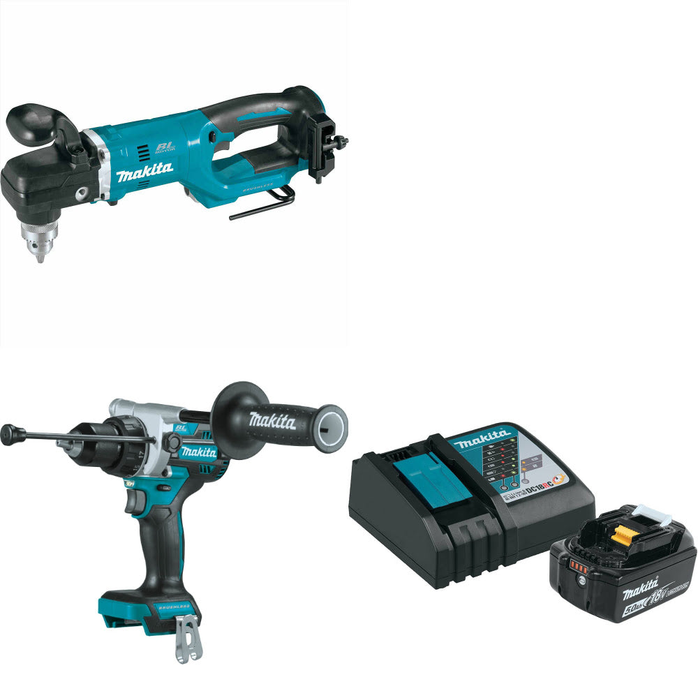 Makita XAD05Z 18V LXT Angle Drill W/ XPH14Z 18V Driver-Drill & FREE Starter Pack