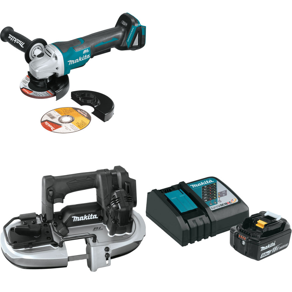 Makita XAG11Z 18V Cut-Off/Angle Grinder W/ XBP05ZB Band Saw & FREE Starter Pack