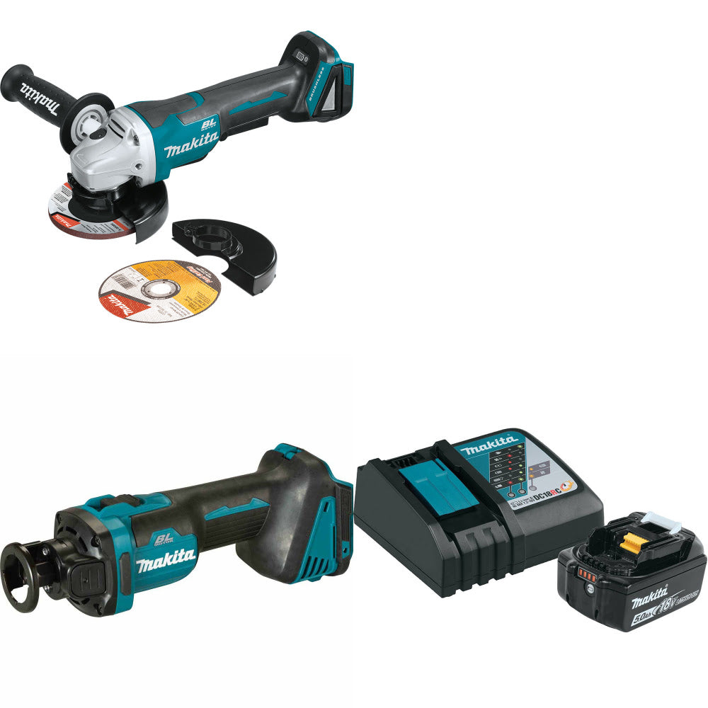 Makita XAG11Z Cut-Off/Angle Grinder W/ XOC02Z Cut-Out Tool & FREE Starter Pack