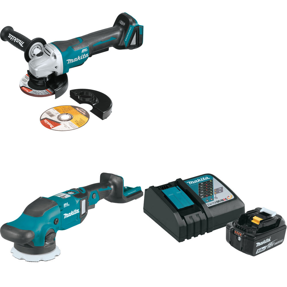 Makita XAG11Z 18V Cut-Off/Angle Grinder W/ XOP02Z Polisher & FREE Starter Pack