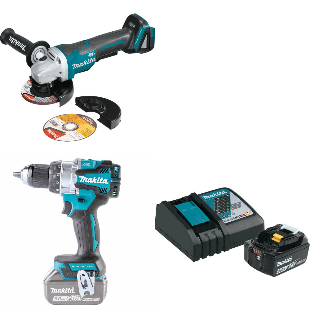 Makita XAG11Z Cut-Off/Angle Grinder W/ XPH16Z Driver-Drill & FREE Starter Pack