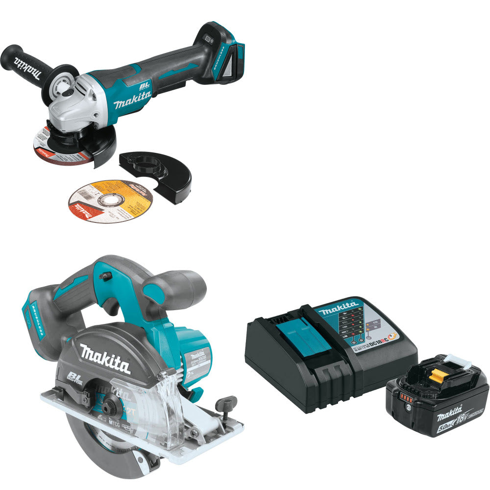 Makita XAG11Z 18V Cut-Off/Angle Grinder W/ XSC02Z 18V Saw & FREE Starter Pack