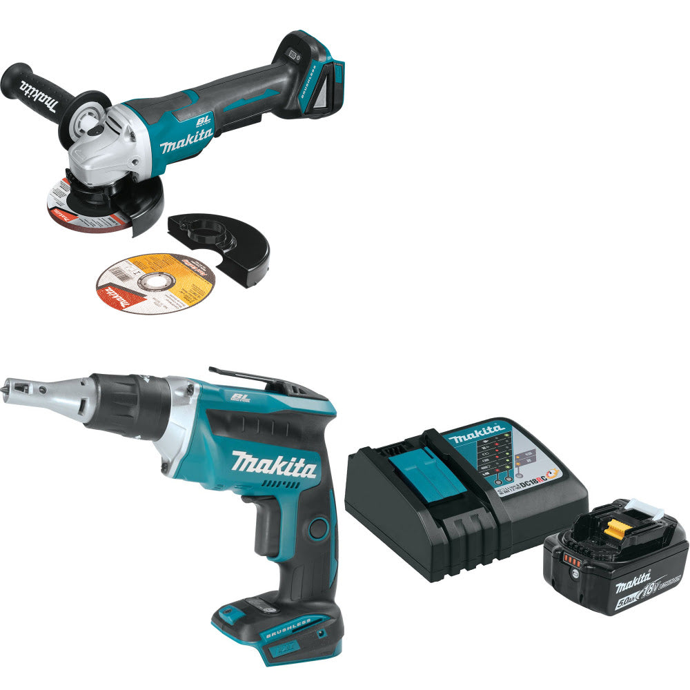 Makita XAG11Z Cut-Off/Angle Grinder W/ XSF03Z Screwdriver & FREE Starter Pack