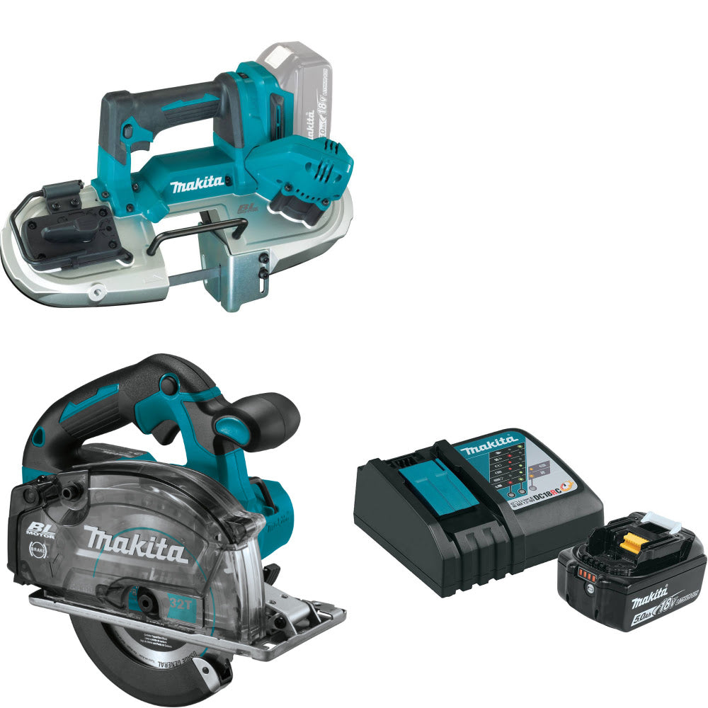 Makita XBP04Z 18V LXT Band Saw W/ XSC04Z 18V Cutting Saw & FREE Starter Pack