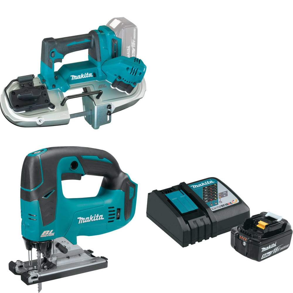 Makita XBP04Z 18V LXT Band Saw W/ XVJ02Z 18V Jig Saw, Bare & FREE Starter Pack