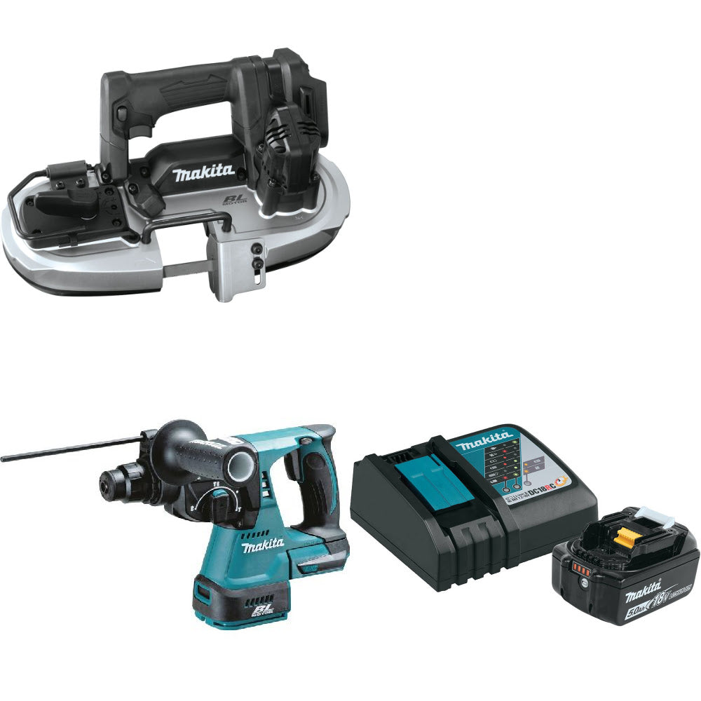 Makita XBP05ZB 18V LXT Band Saw W/ XRH01Z 18V Rotary Hammer & FREE Starter Pack