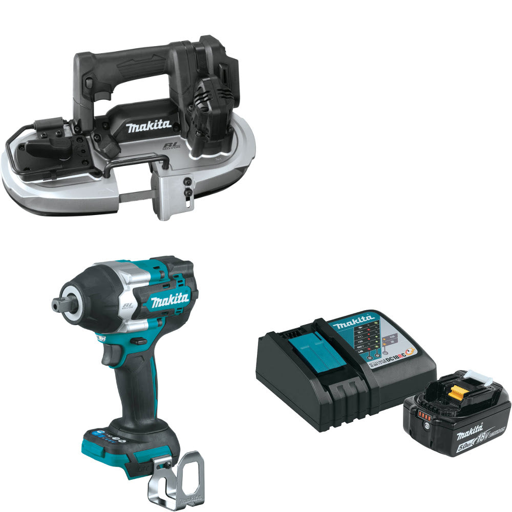 Makita XBP05ZB 18V LXT Band Saw W/ XWT18Z 18V Impact Wrench & FREE Starter Pack