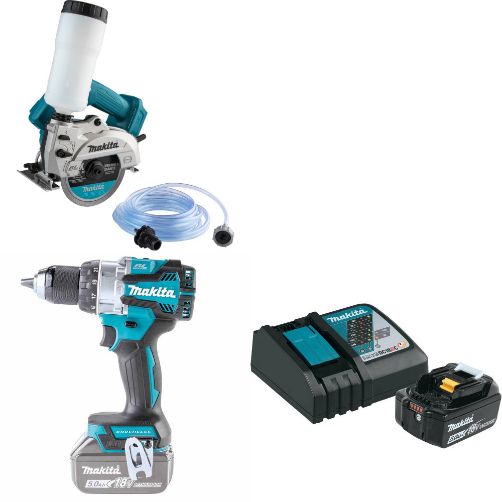 Makita XCC01Z 18V LXT 5" Saw W/ XPH16Z 18V Driver-Drill & FREE Starter Pack