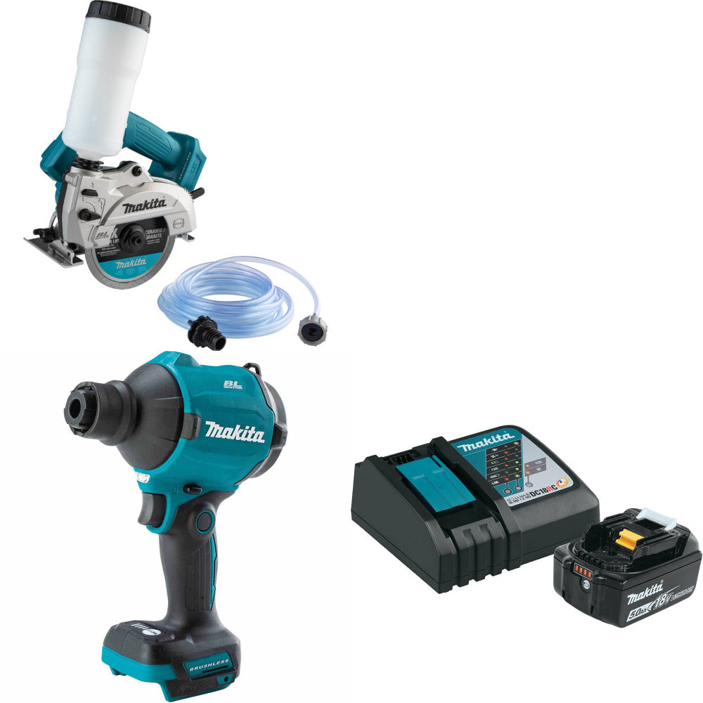 Makita XCC01Z 18V LXT 5" Saw W/ XSA01Z Blower/Inflator, Bare & FREE Starter Pack