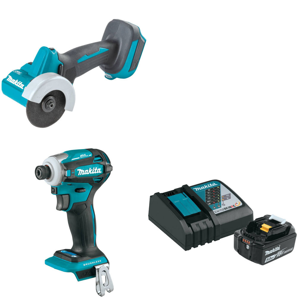 Makita XCM01Z 18V Cut-Off Tool W/ XDT19Z 18V Impact Driver & FREE Starter Pack