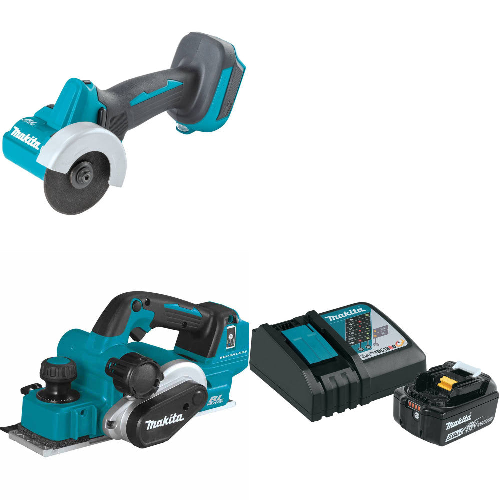 Makita XCM01Z 18V Cut-Off Tool W/ XPK02Z 18V 3-1/4" Planer & FREE Starter Pack