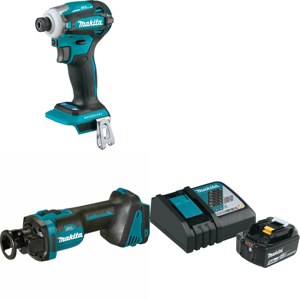 Makita XDT19Z 18V Impact Driver W/ XOC02Z 18V Cut-Out Tool & FREE Starter Pack