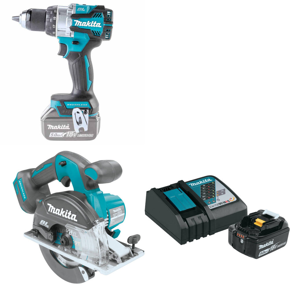 Makita XPH16Z 18V Hammer Driver-Drill W/ XSC02Z 18V Saw & FREE Starter Pack