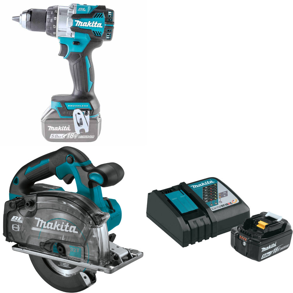 Makita XPH16Z 18V Hammer Driver-Drill W/ XSC04Z 18V Saw  & FREE Starter Pack