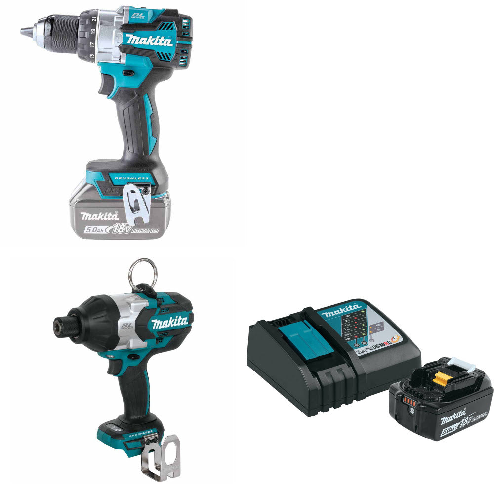 Makita XPH16Z 18V Hammer Driver-Drill W/ XWT09Z Impact Wrench & FREE Starter Pk