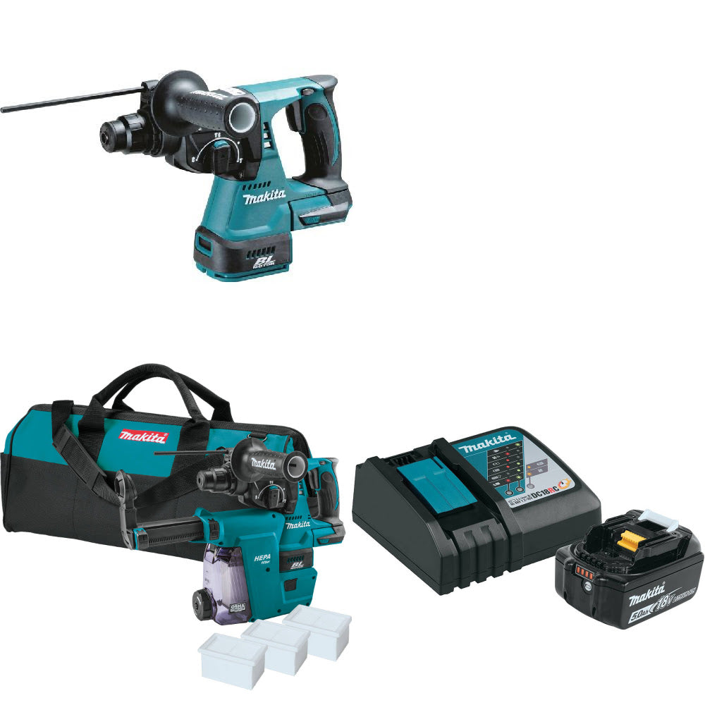 Makita XRH01Z 18V Rotary Hammer W/ XRH01ZWX Rotary Hammer & FREE Starter Pack