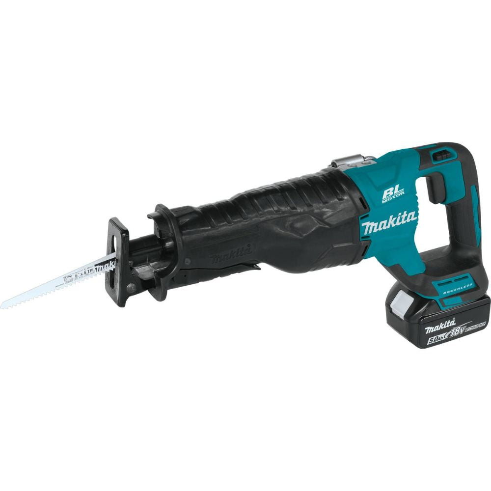 Makita XT707PT 18V LXT Lithium-Ion Brushless Cordless 7 Pc. Combo Kit, XPH14Z, XDT14Z, XRJ05Z, XSH03Z, XAG04Z, XRM06B, DML815, dual port charger, bag (5.0Ah)